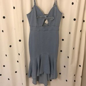 Denim front tie dress